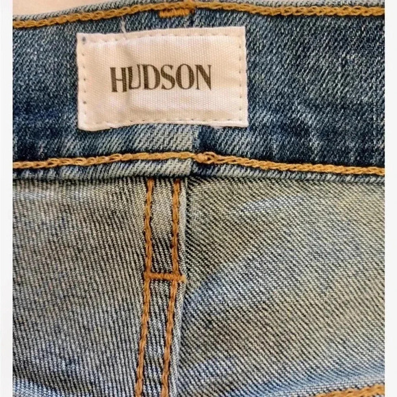 Hudson Ethan Biker Skinny Medium Wash Denim Jeans Size 42 - Picture 9 of 13
